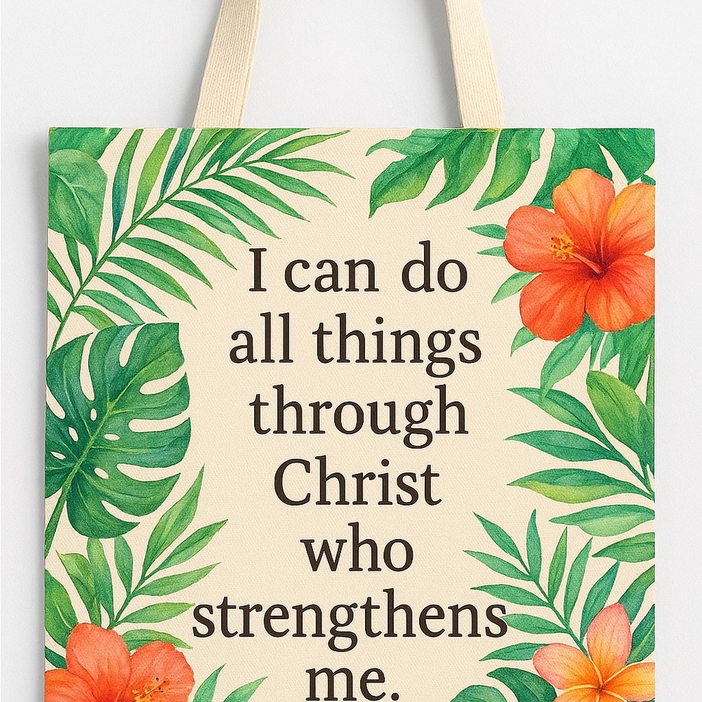 Floral Inspirational Tote Bag